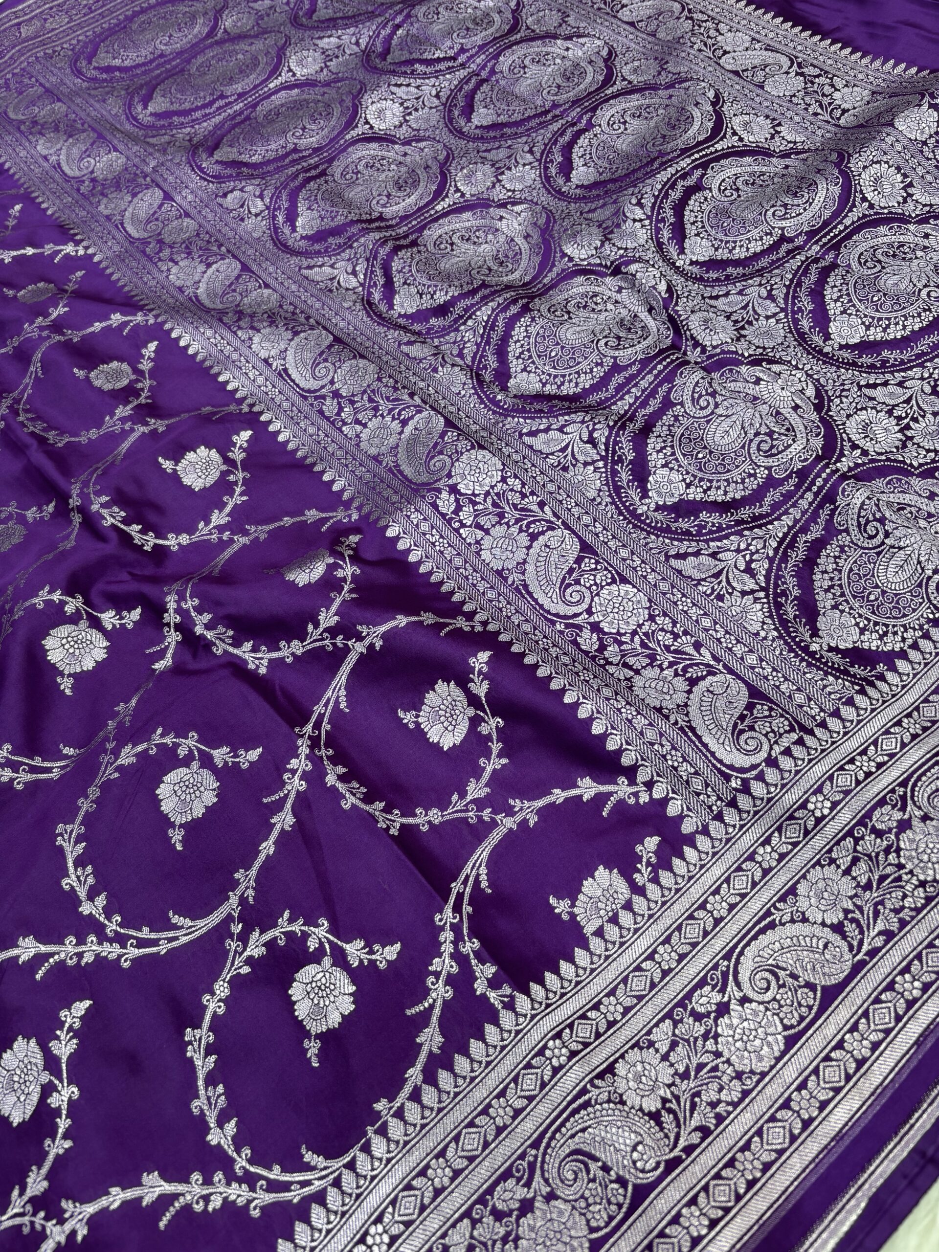 Banarasi Mashru Satin Saree with Zari Work