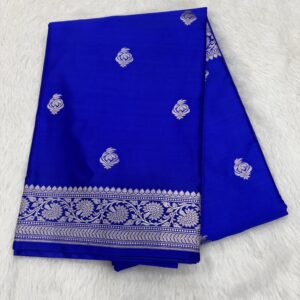 Royal Blue Banarasi Mashru Silk Saree