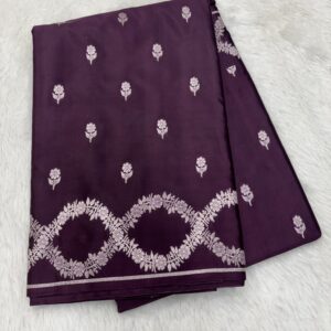 Brown Mashru Satin Silk Saree