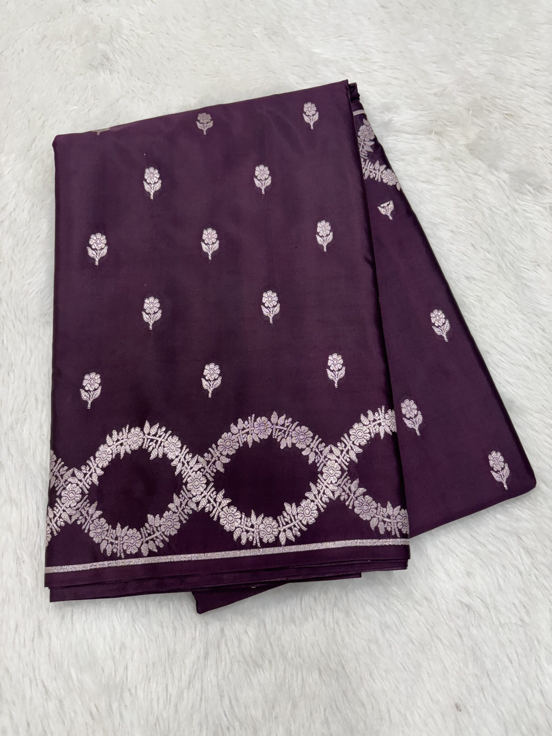 Brown Mashru Satin Silk Saree