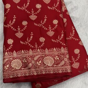 Red Katan Silk Jal Work Saree
