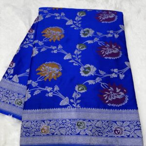 Royal Blue Meenakari Mashru Silk Saree