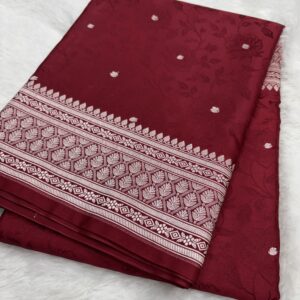 Maroon Mashru Silk Tanchoi Saree