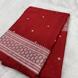 Red Mashru Silk Tanchoi Saree