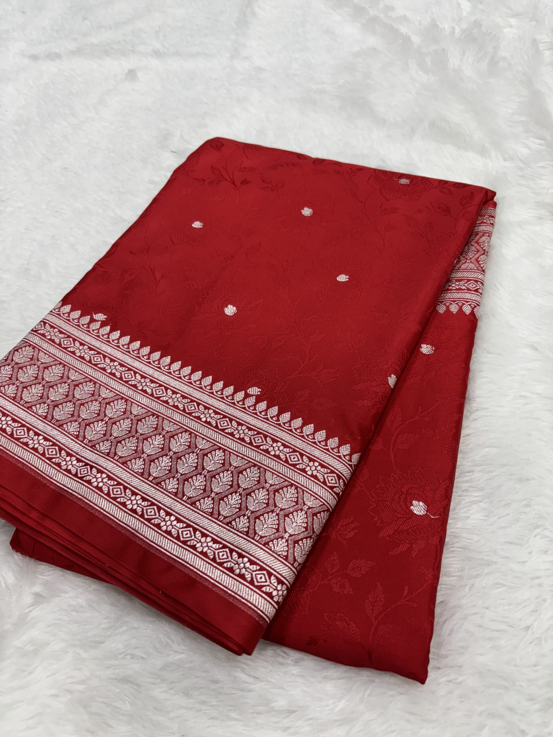 Red Mashru Silk Tanchoi Saree