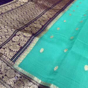 Contrast Pure Banarasi Organza Saree
