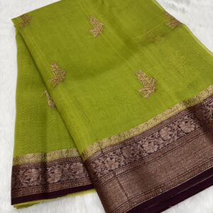 Contrast Pure Banarasi Organza Saree