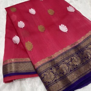 Contrast Pure Banarasi Organza Saree