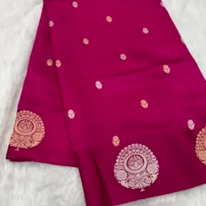 Rani Shade Pure Raw Mango Silk Saree