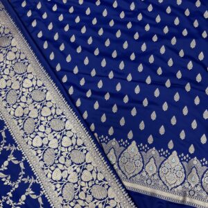 Royal Blue Mashru Banarasi Suit