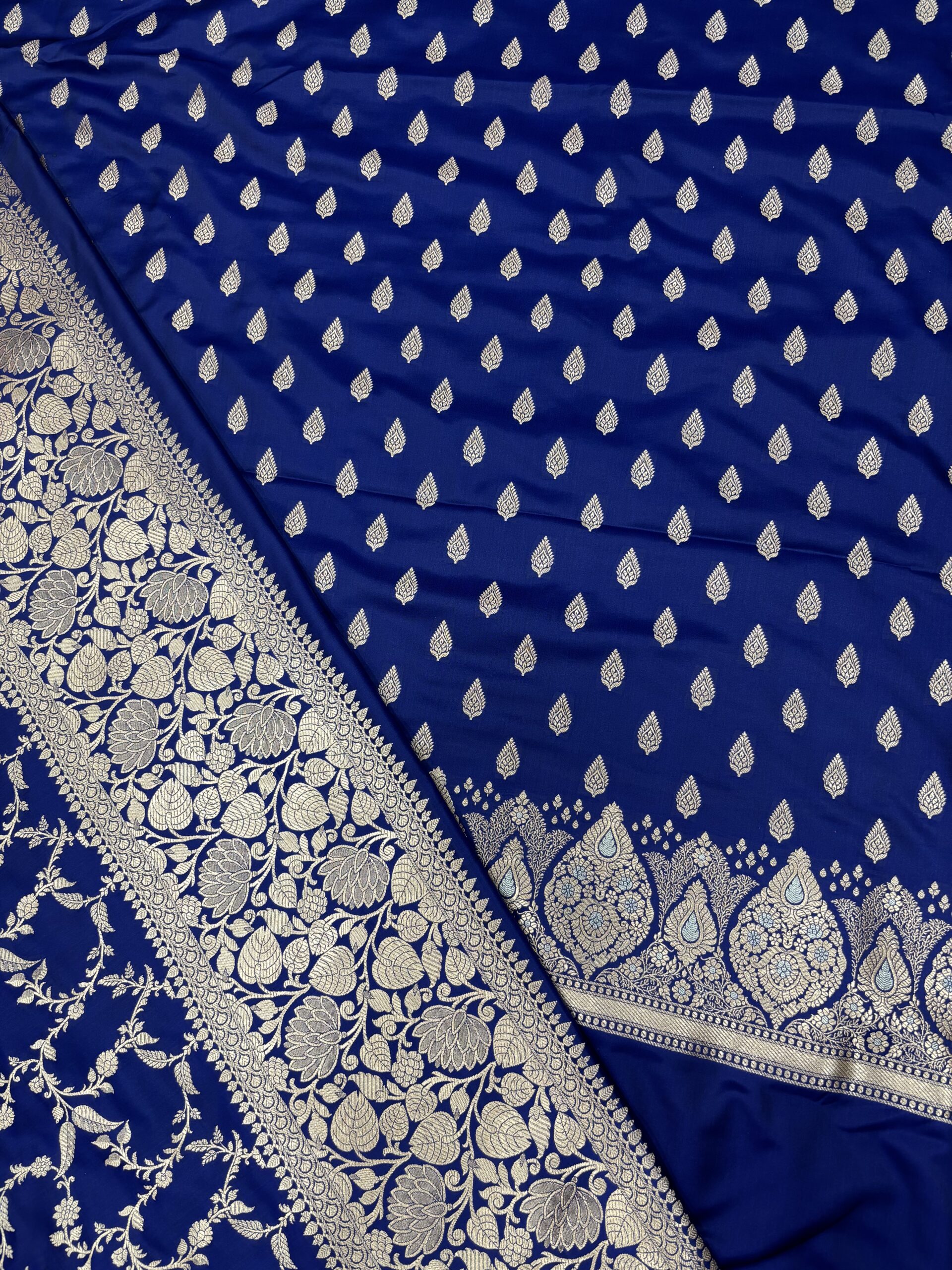 Royal Blue Mashru Banarasi Suit