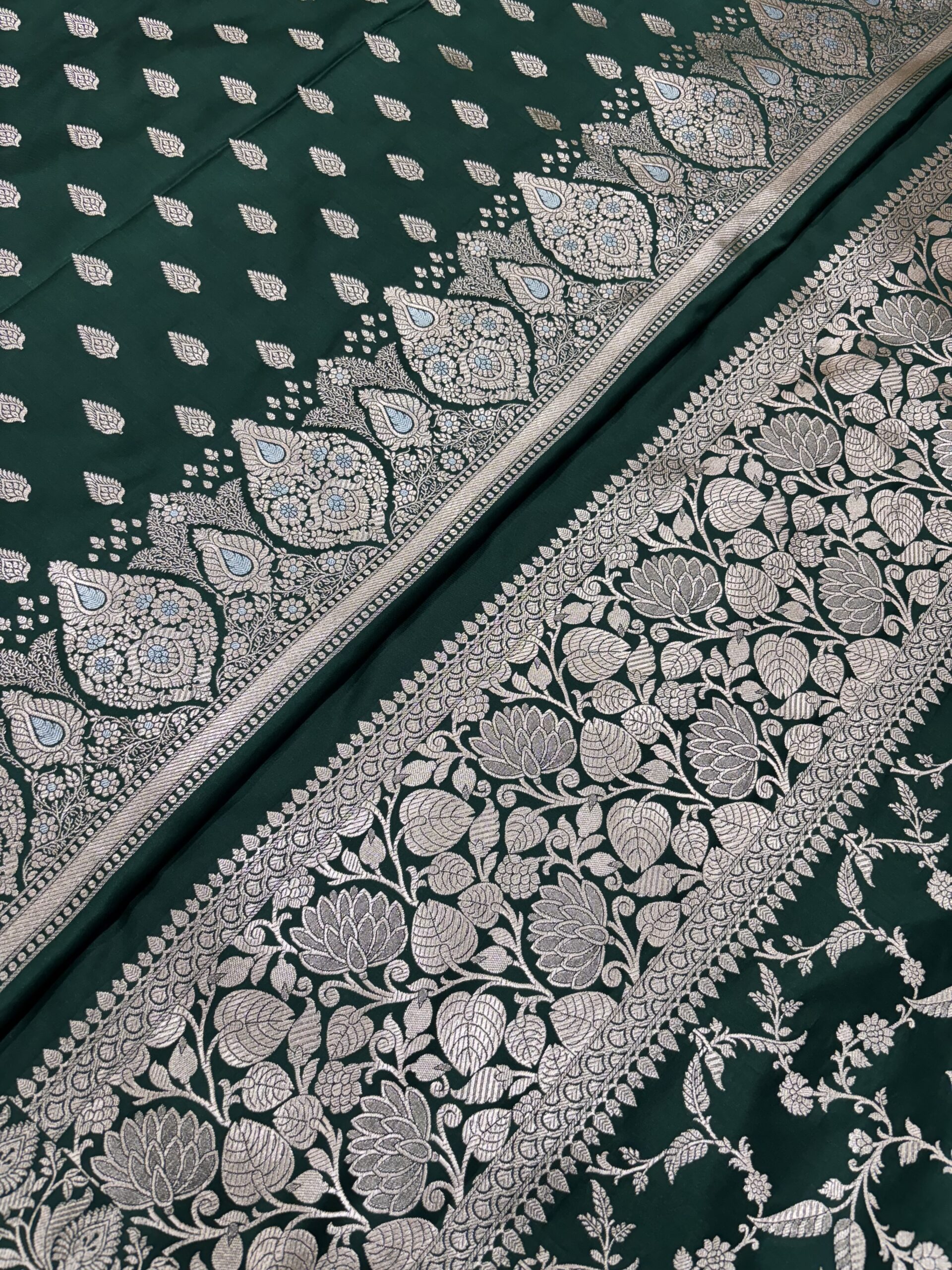 Exclusive Dark Green Mashru Banarasi Suit | Premium Collection - Image 3