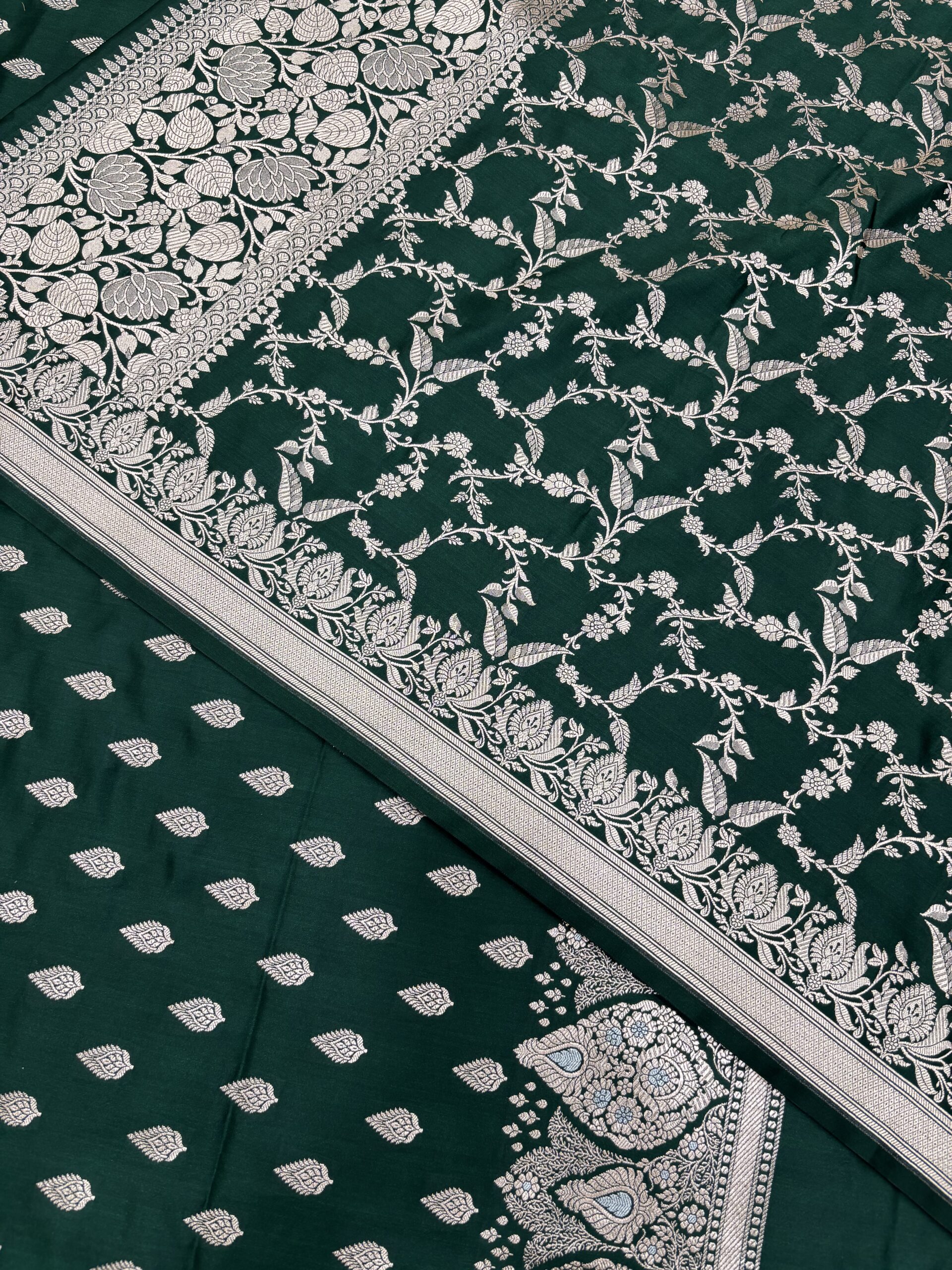 Exclusive Dark Green Mashru Banarasi Suit | Premium Collection - Image 4