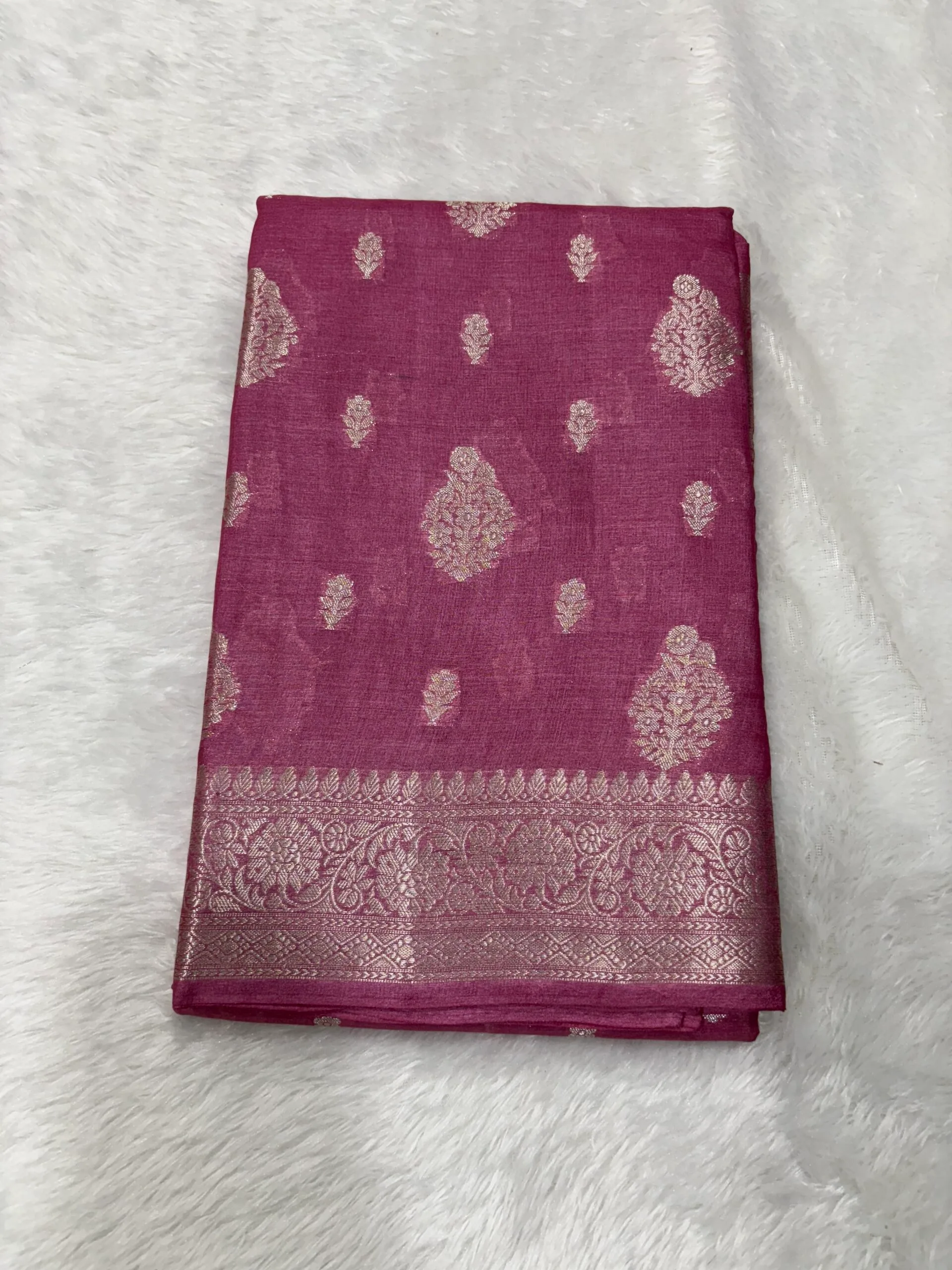 Pure Tussar Rich Rani Pink Banarasi Saree