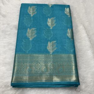 Pure Tussar Sky Blue Banarasi Saree
