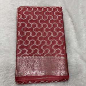 Pure Tussar Maroon Banarasi Saree