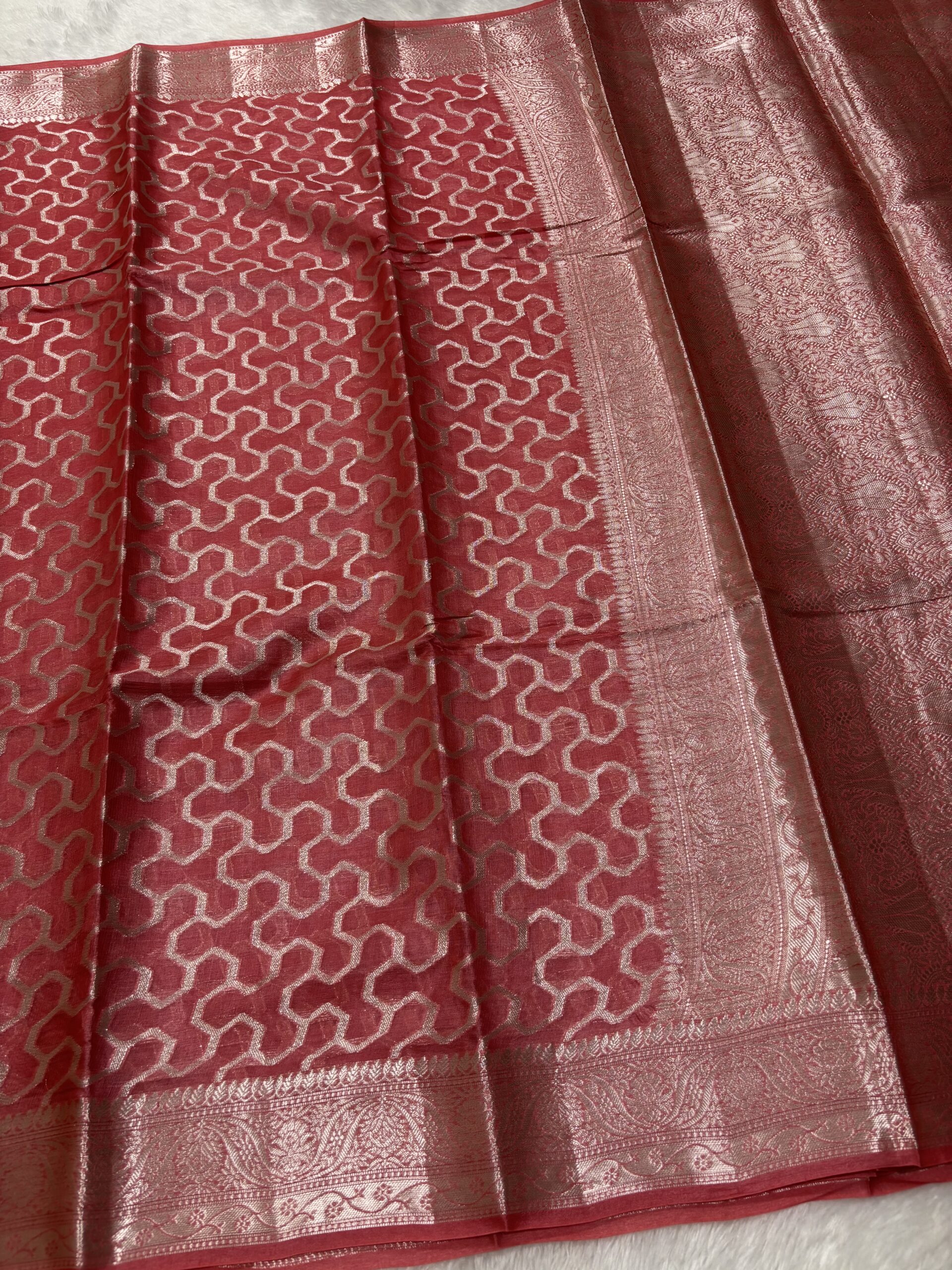 Exclusive Pure Tussar Maroon Banarasi Saree - Image 4