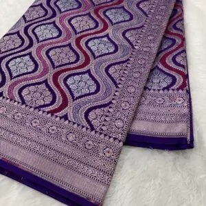 Purple Katan Silk Banarasi Saree