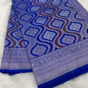 Royal Blue Katan Silk Banarasi Saree