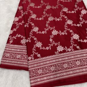 Maroon Mashru Silk Banarasi Saree