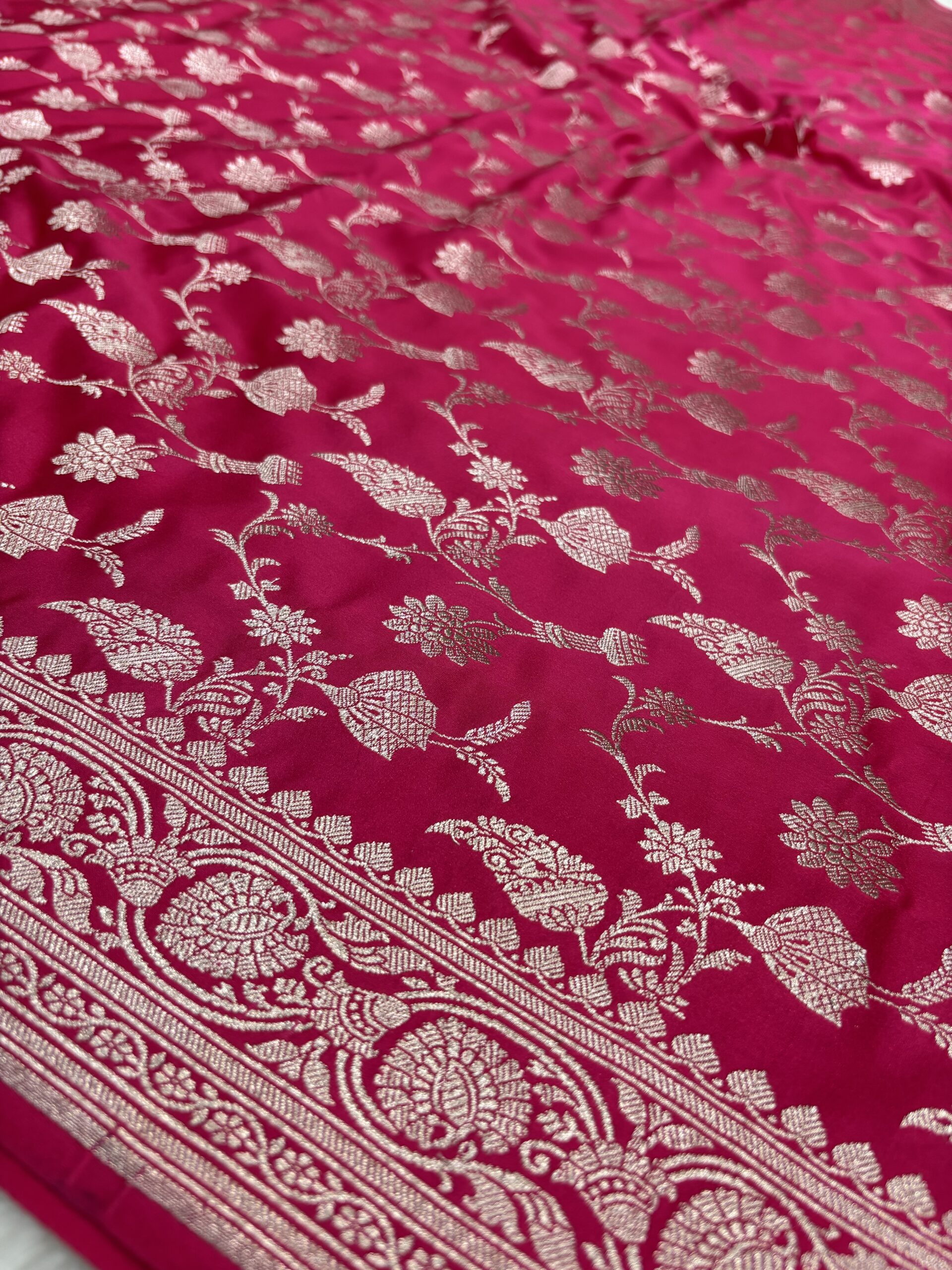 Rani Mashru Silk Banarasi Saree | Gold Zari Jal Work - Image 3