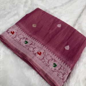 Pink Khaddi Tesu Chiffon Banarasi Saree