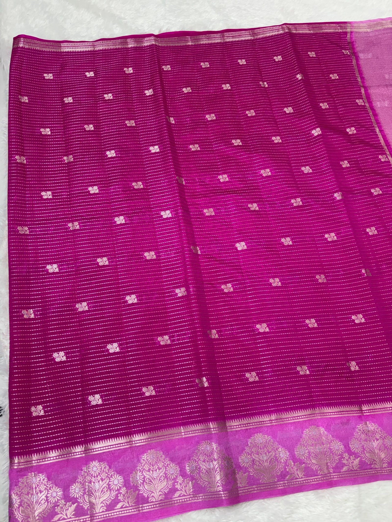 Pink Banarasi Silk Saree - Image 5