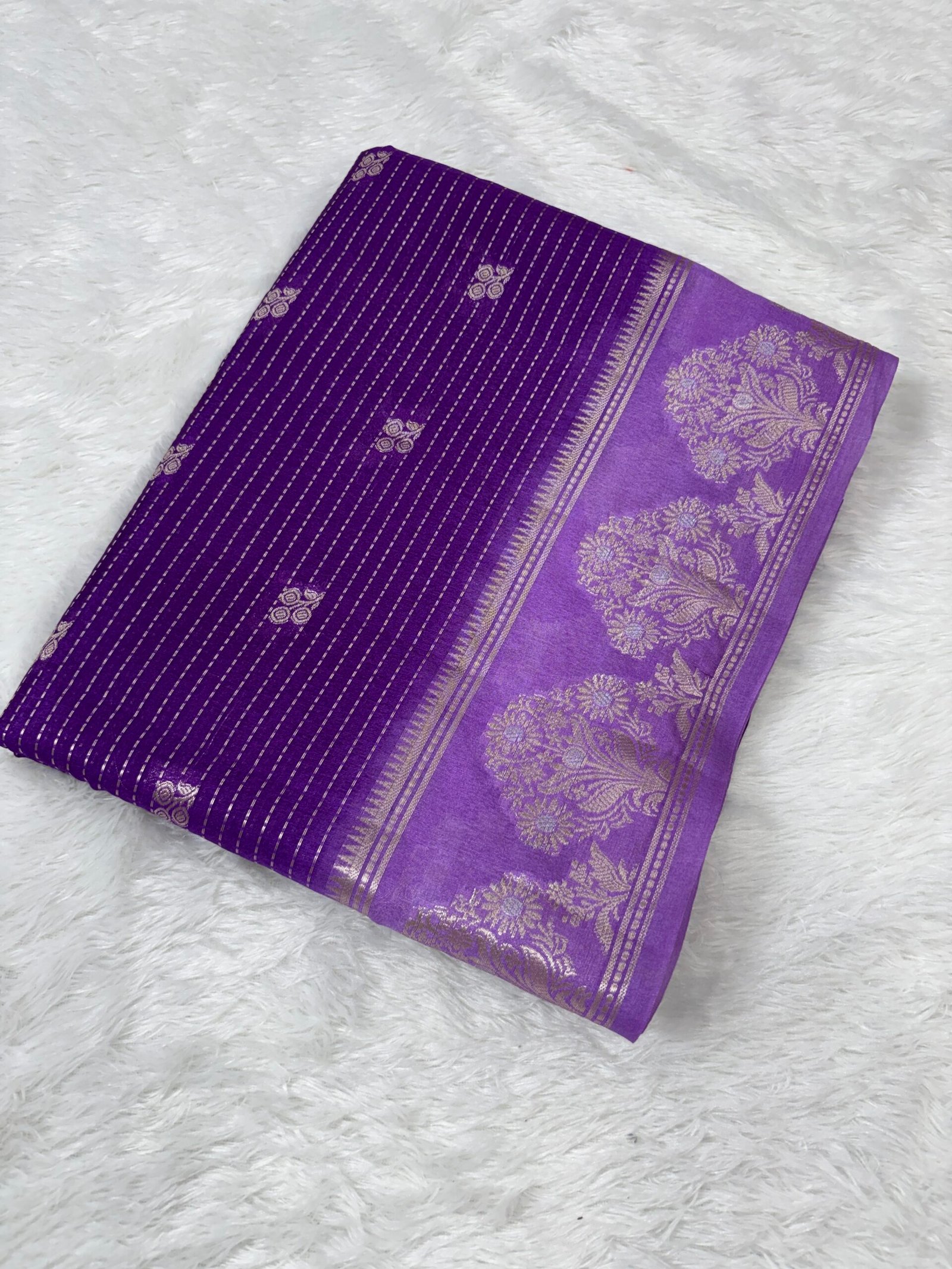 Purple Banarasi Silk Saree - Image 5