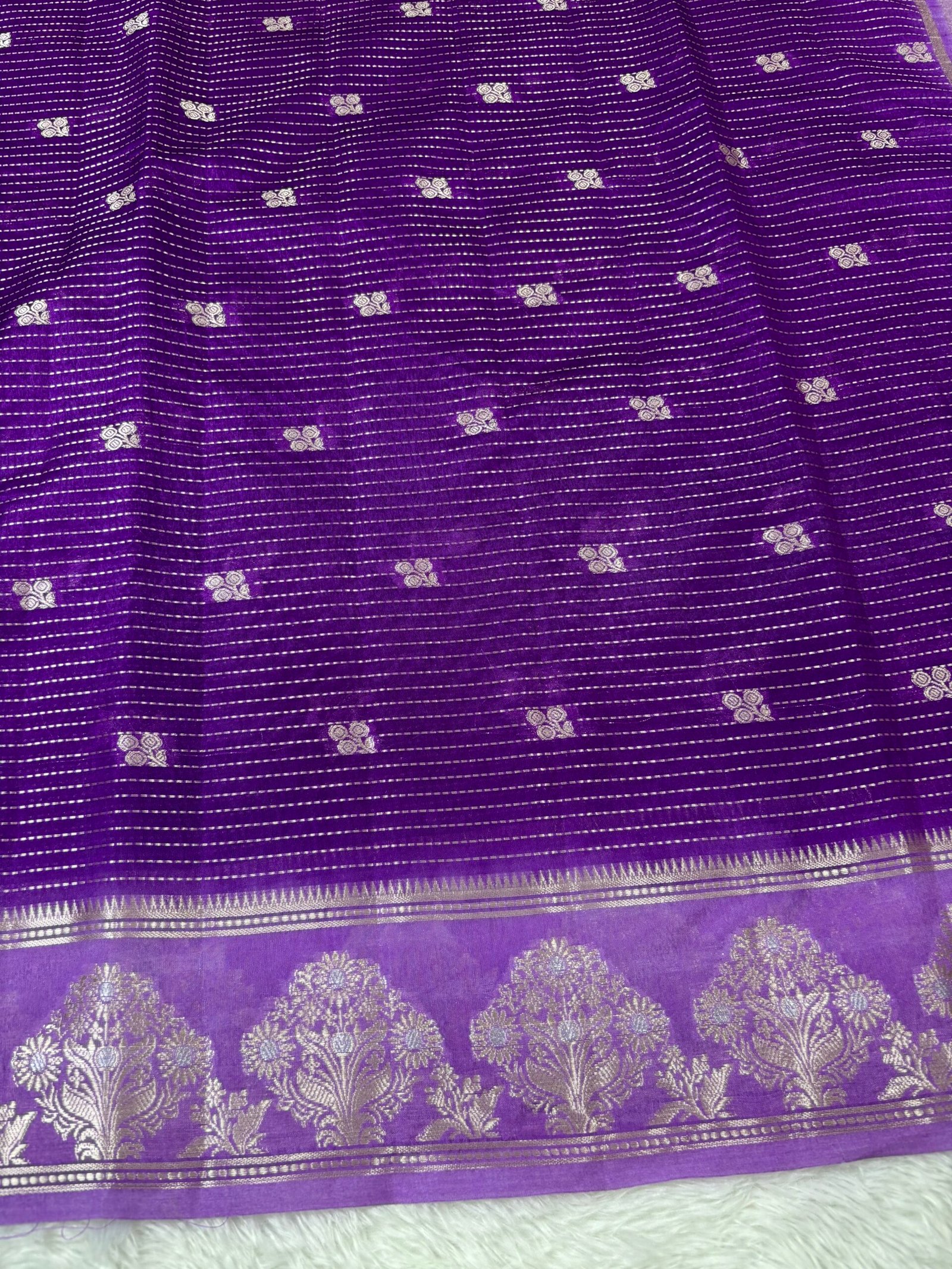 Purple Banarasi Silk Saree - Image 4