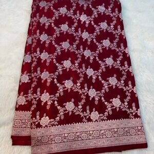 Maroon Banarasi Mashru Silk Saree